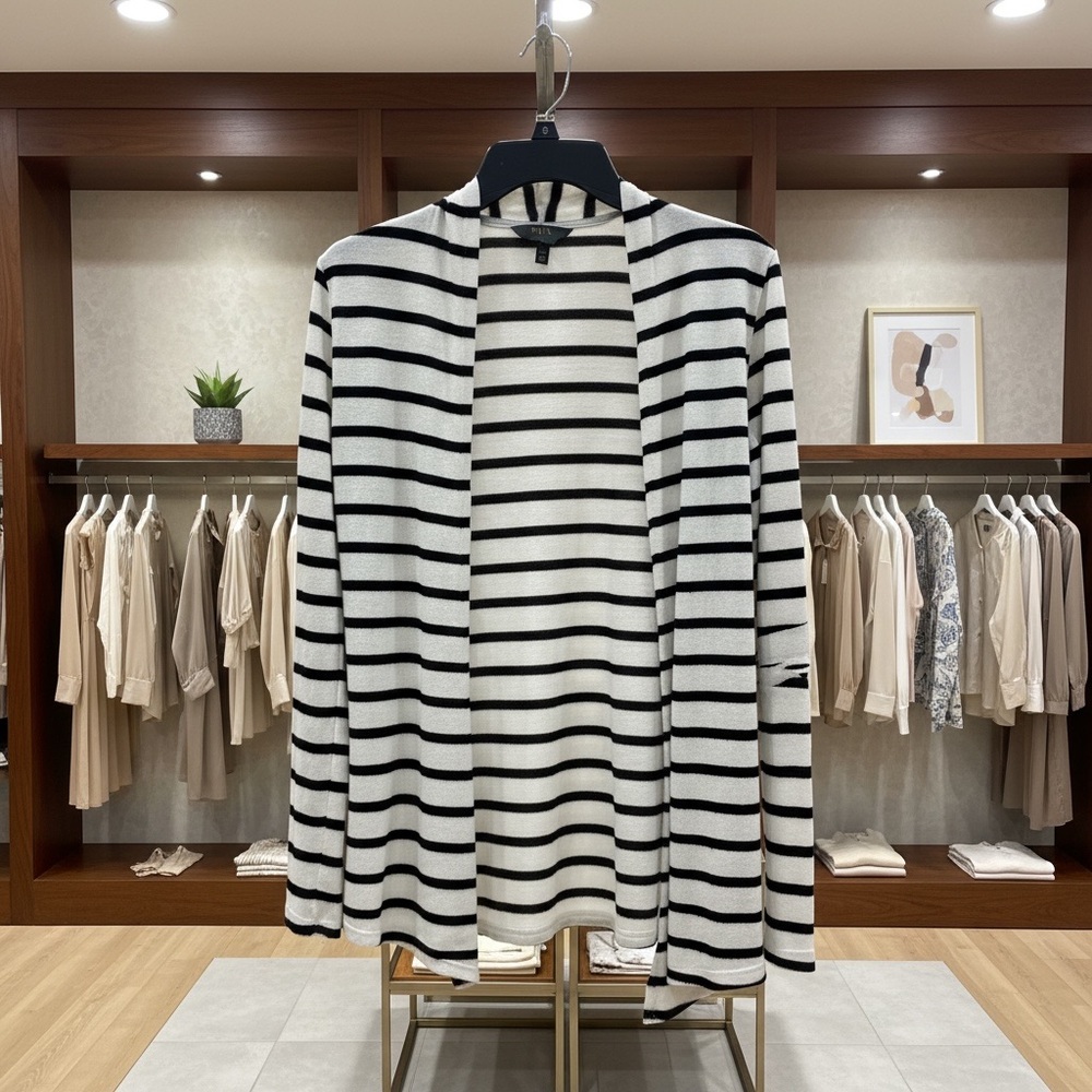 41 Hawthorn Black and White Striped Cardigan